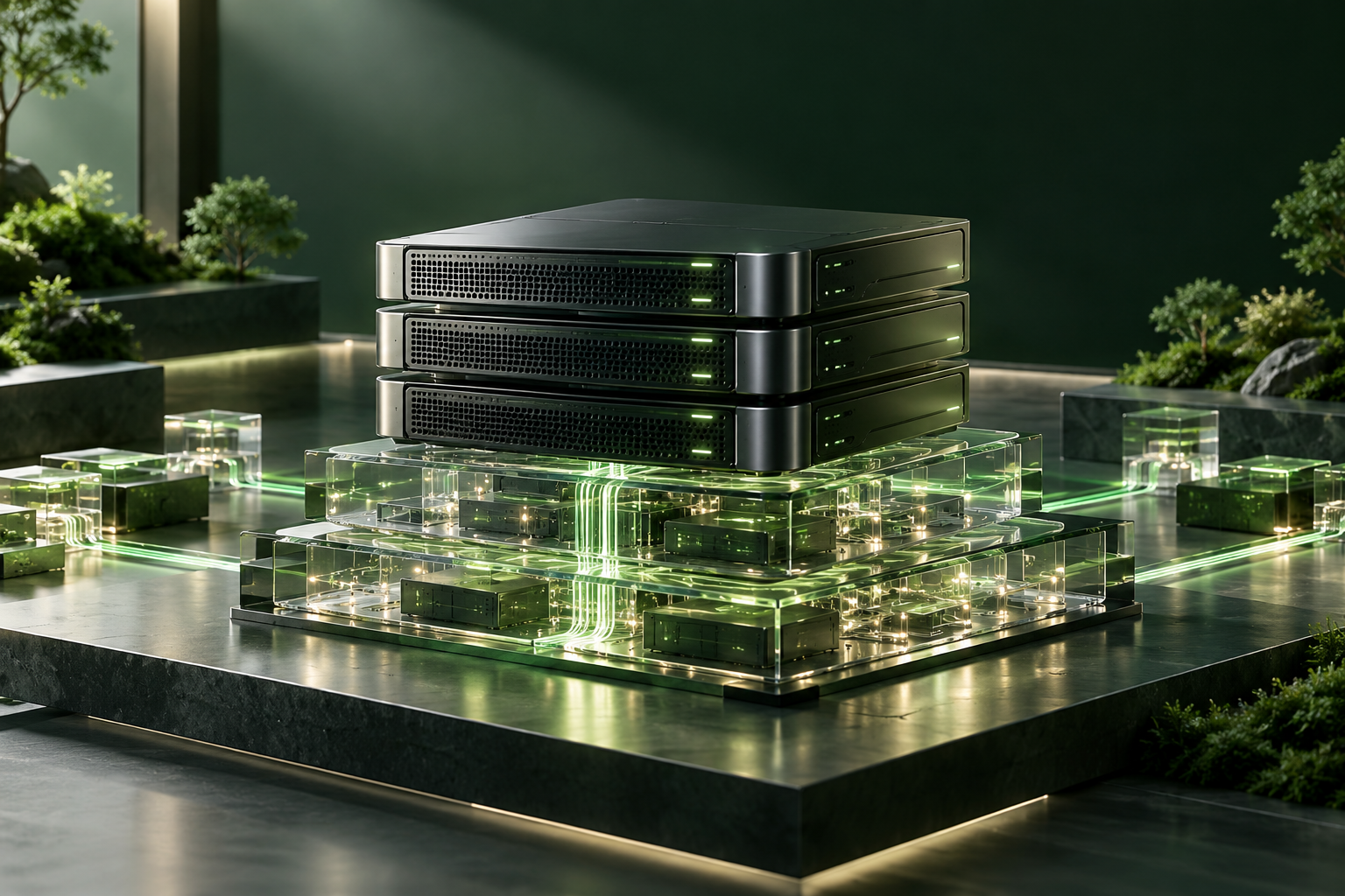 Conceptual illustration of the managed web-hosting environment.